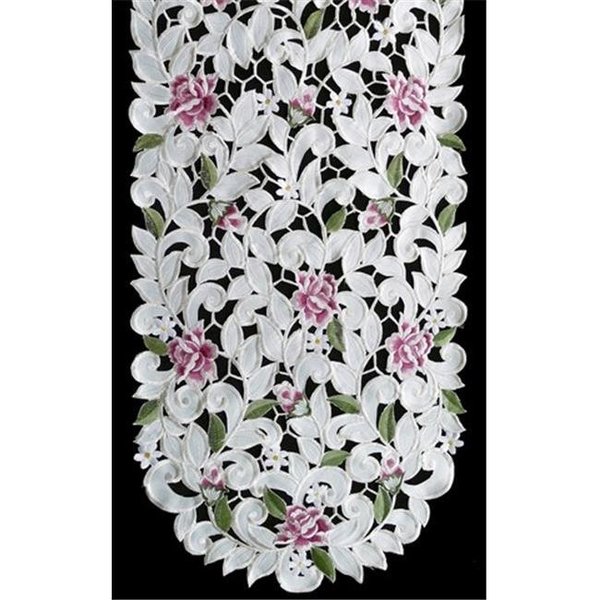 Sinobrite Sinobrite H7662-RS Purple Cottage Rose Oval Runner; 16 x 54 in. H7662/RS(16x54)